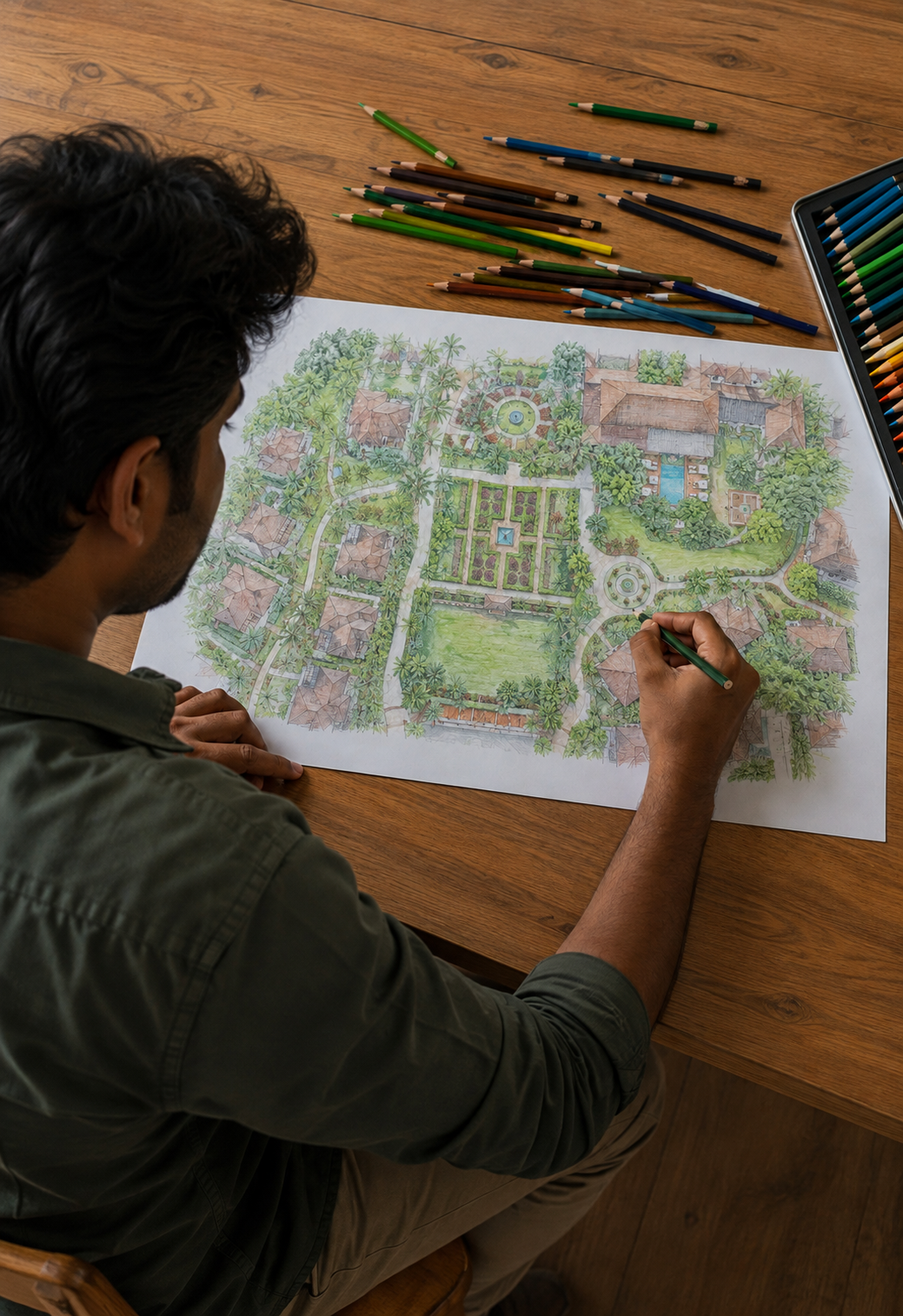 Landscape development and terrace garden