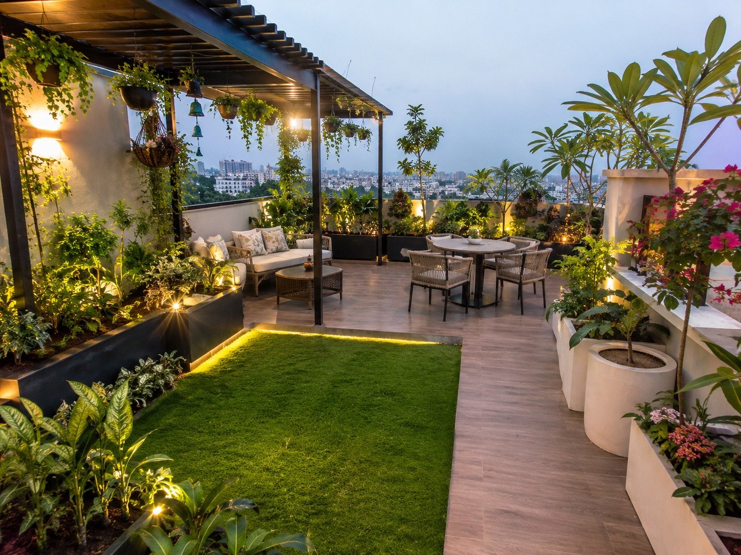 Green terrace garden